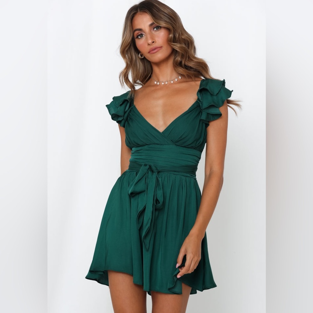 Hello Molly Wheel Of Fortune Dress Forest Green Large